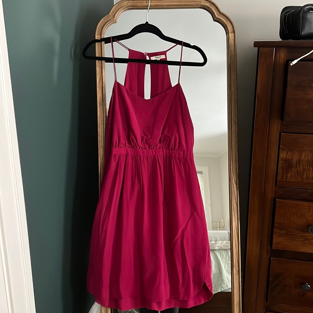 Madewell maroon spaghetti strap dress